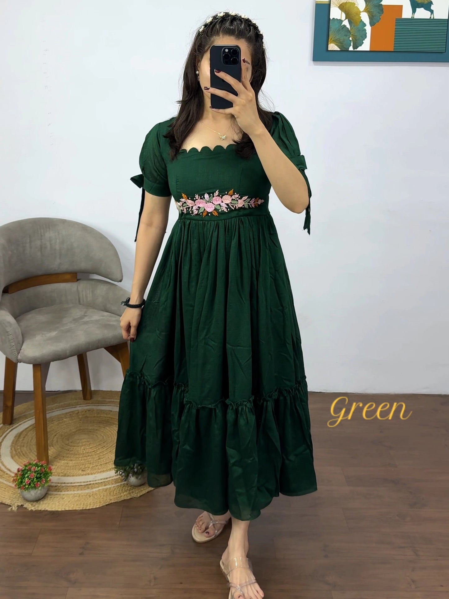 Floral Waistline Midi