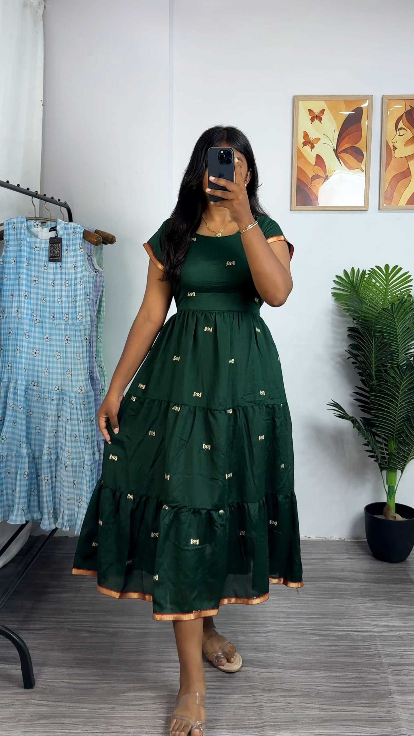 tiered midi dress