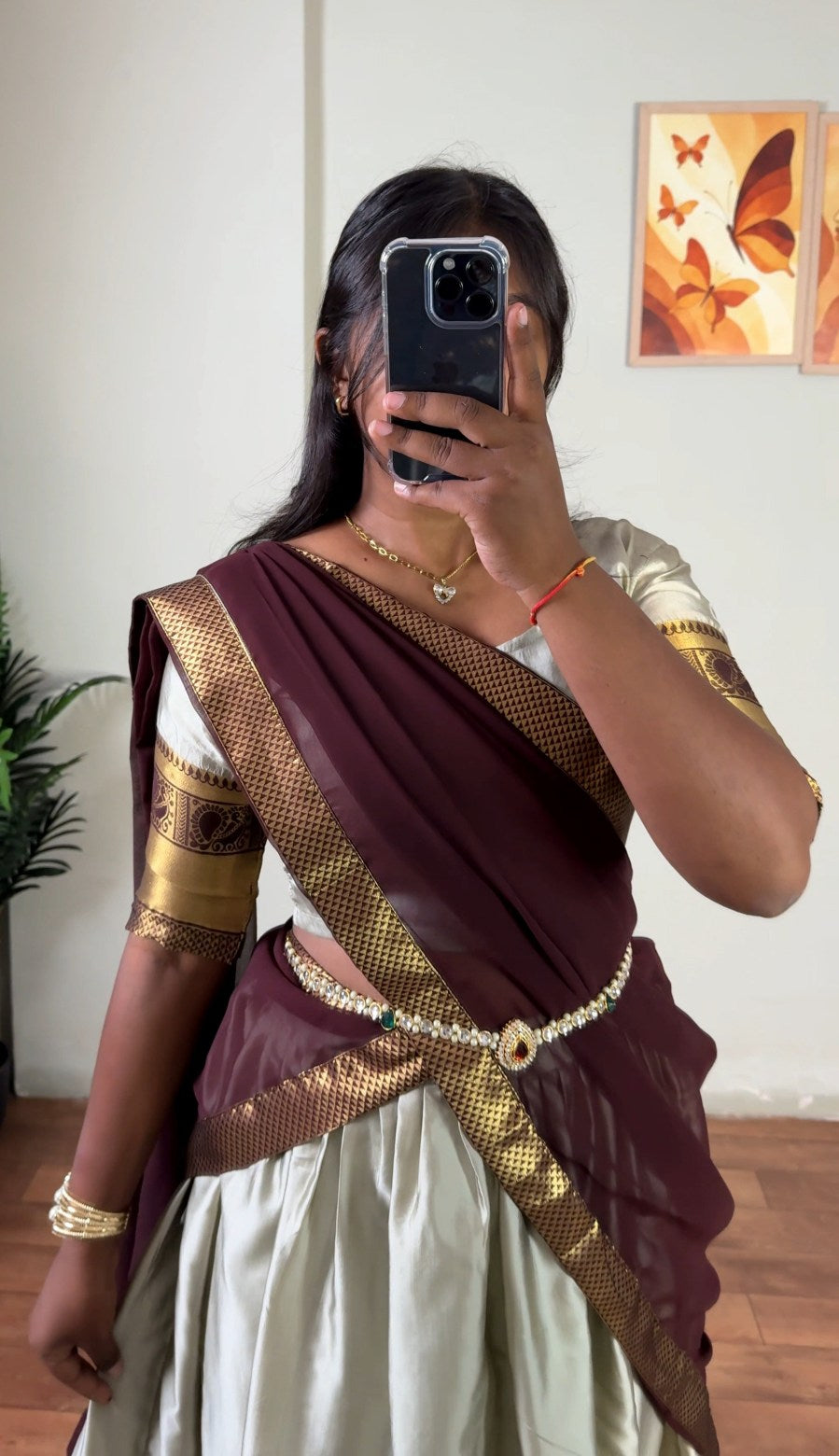Kanjeevarm silk dhavani set