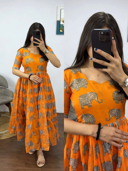 Kalamkari Cotton Frock's.