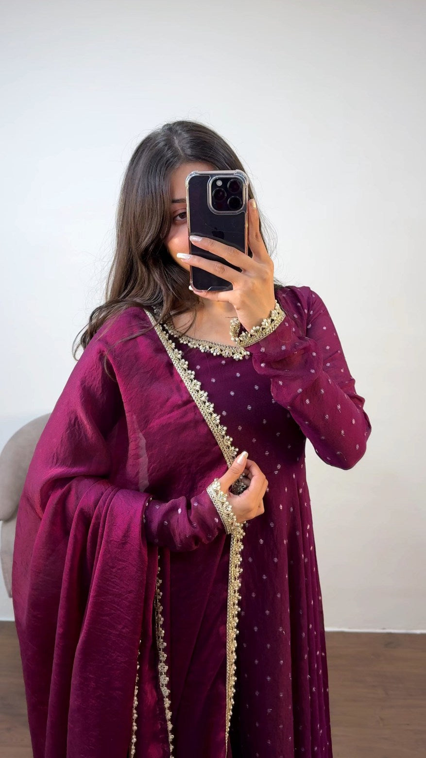 Monisha tissue gown with dupatta