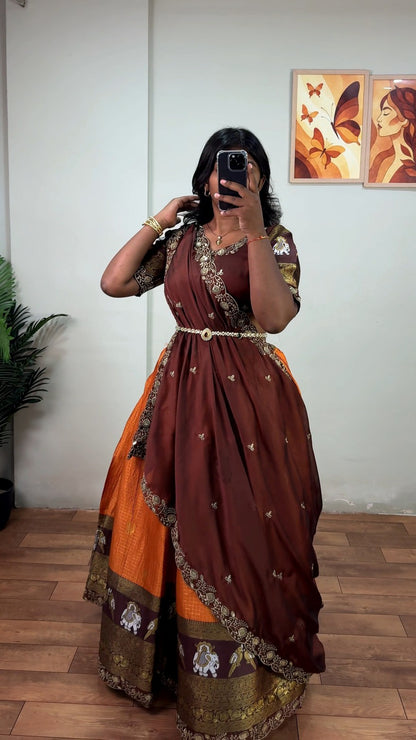 Kanjeevaram Silk Dhavani Set