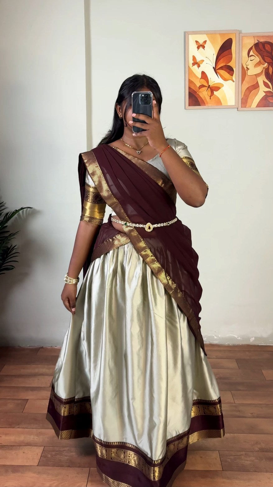 Kanjeevarm silk dhavani set