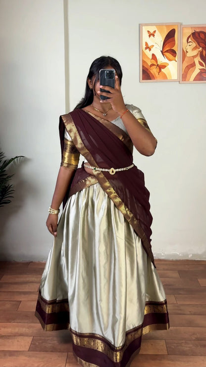 Kanjeevarm silk dhavani set