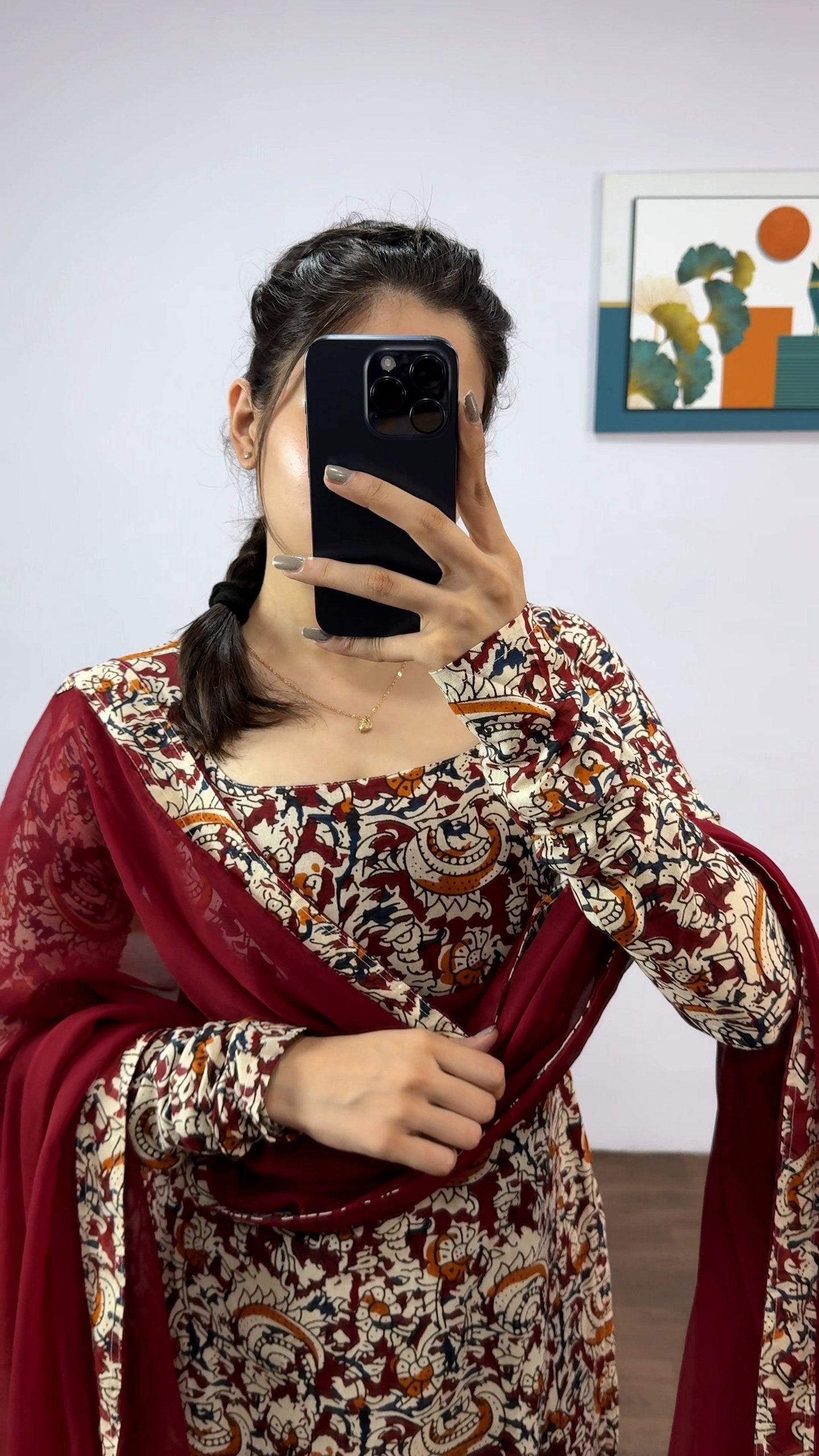 Kalamkari Kurti with Dupatta