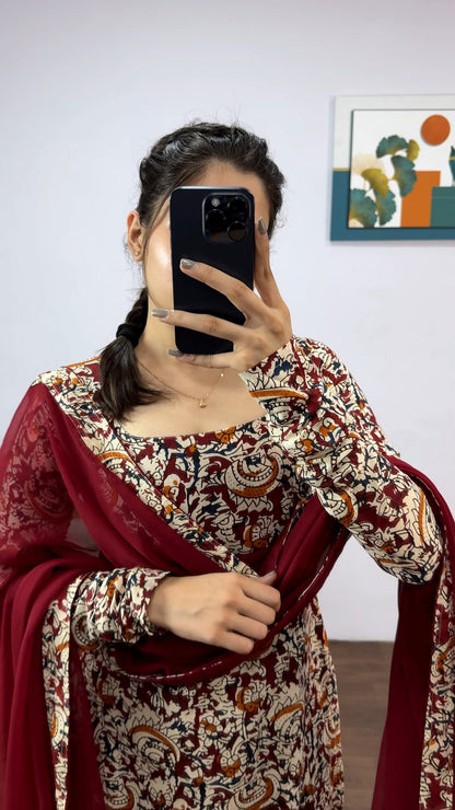 Kalamkari Kurti with Dupatta