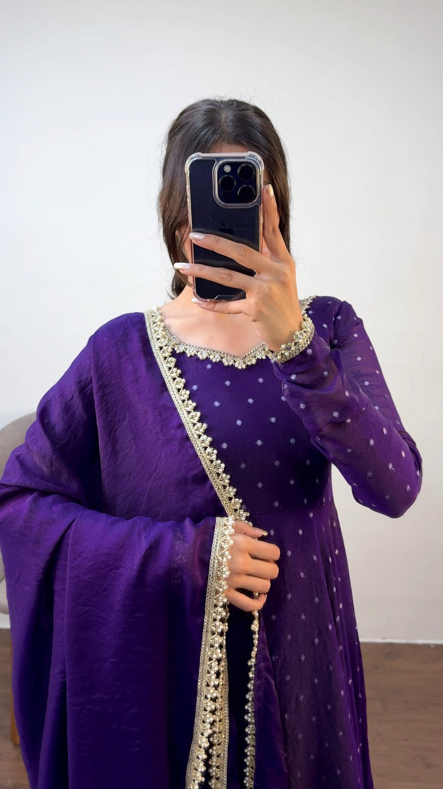 Monisha tissue gown with dupatta