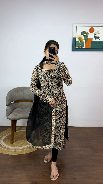 Kalamkari Kurti with Dupatta