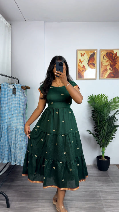 tiered midi dress