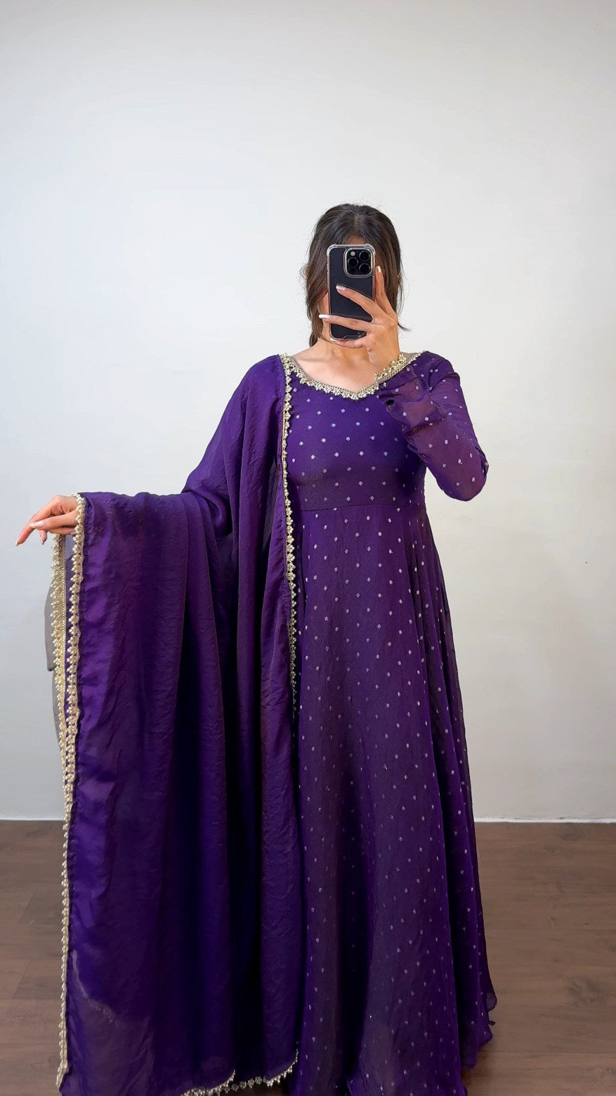 Monisha tissue gown with dupatta