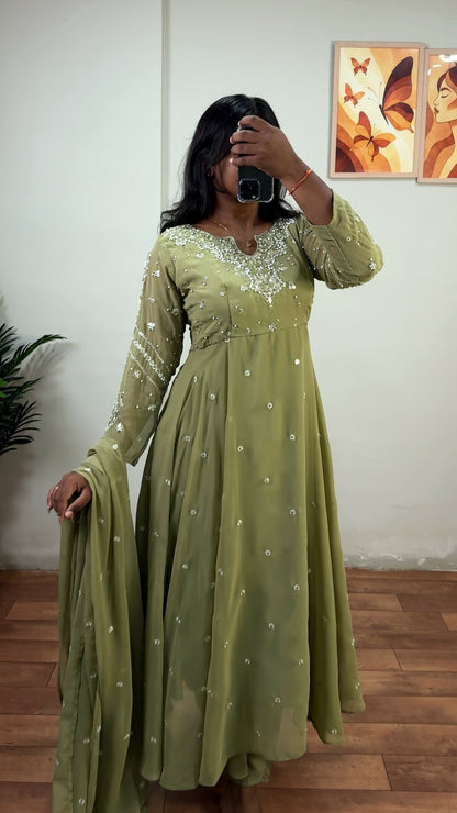 handwork anarkali's