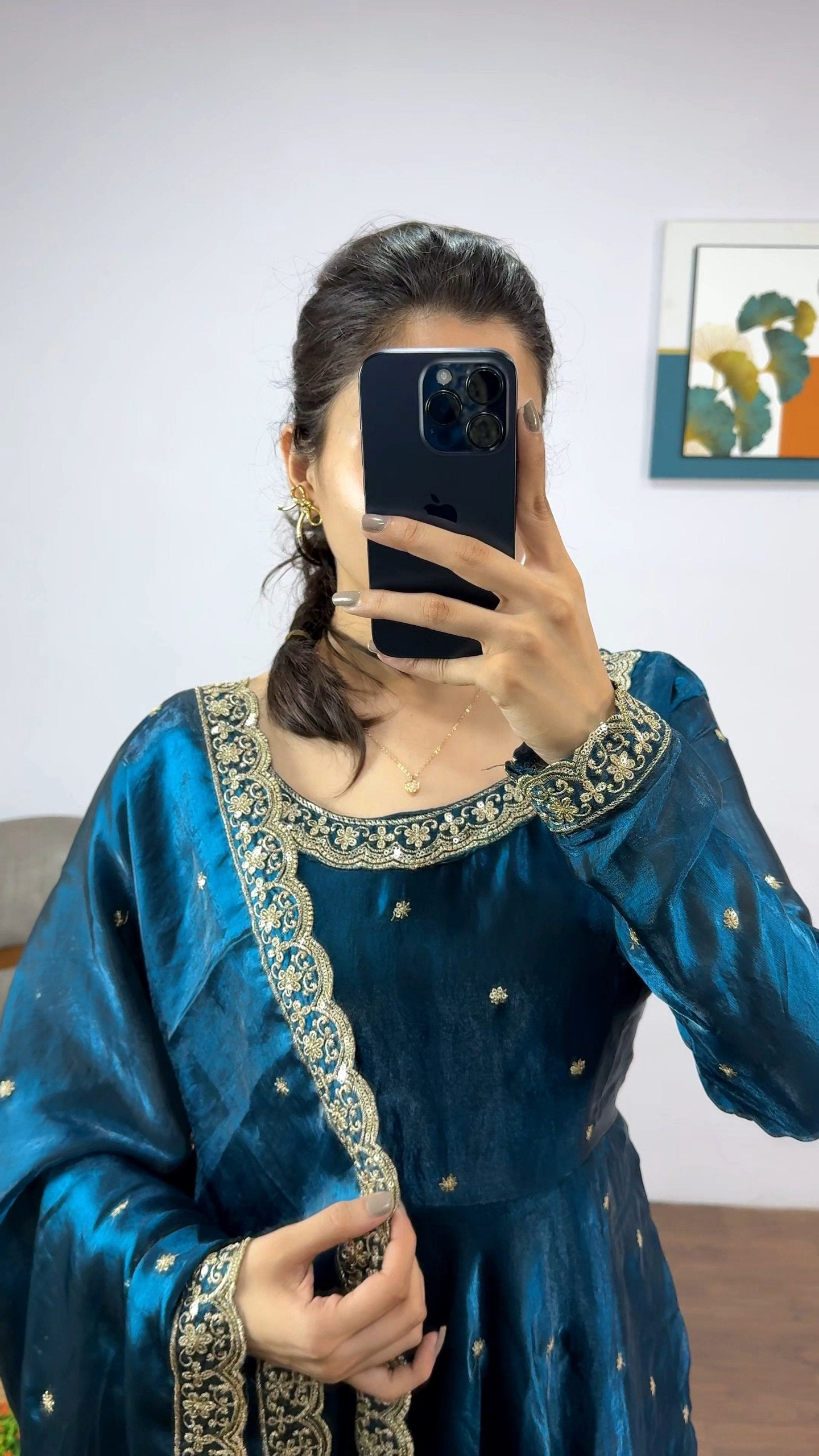 Space Silk Gown with Dupatta