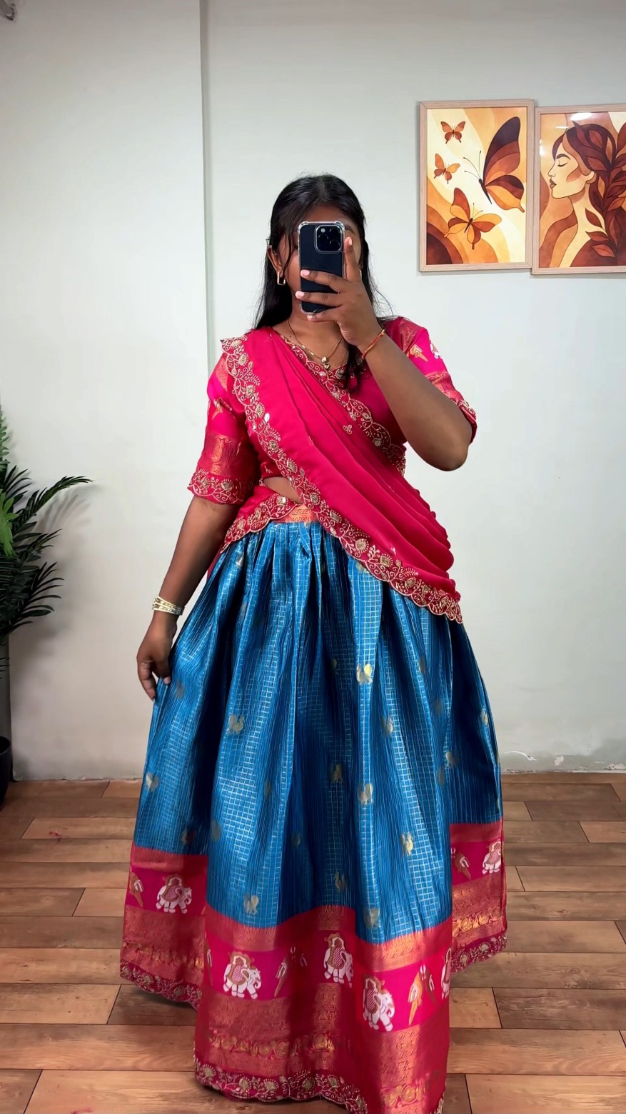 Kanjeevaram Silk Dhavani Set