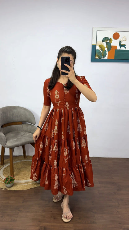 Cotton Doll Print Dresses
