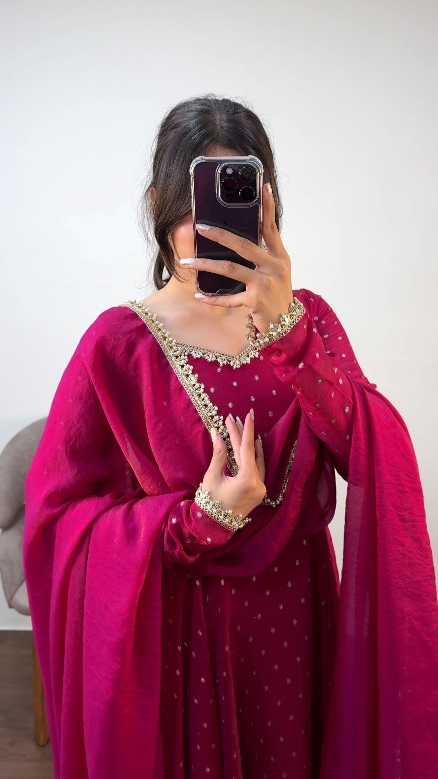 Monisha tissue gown with dupatta