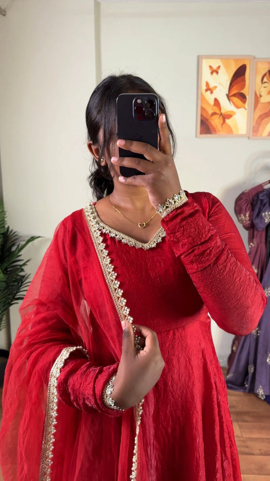 Crush gown with dupatta
