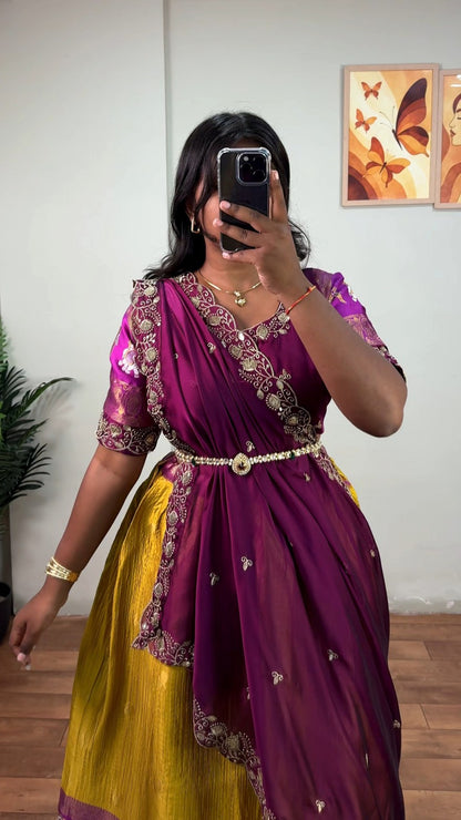 Kanjeevaram Silk Dhavani Set