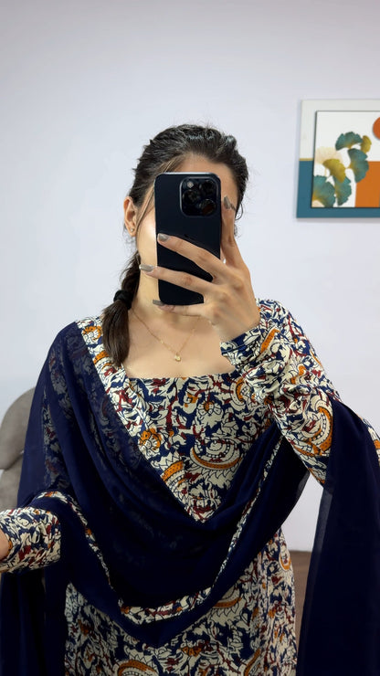 Kalamkari Kurti with Dupatta