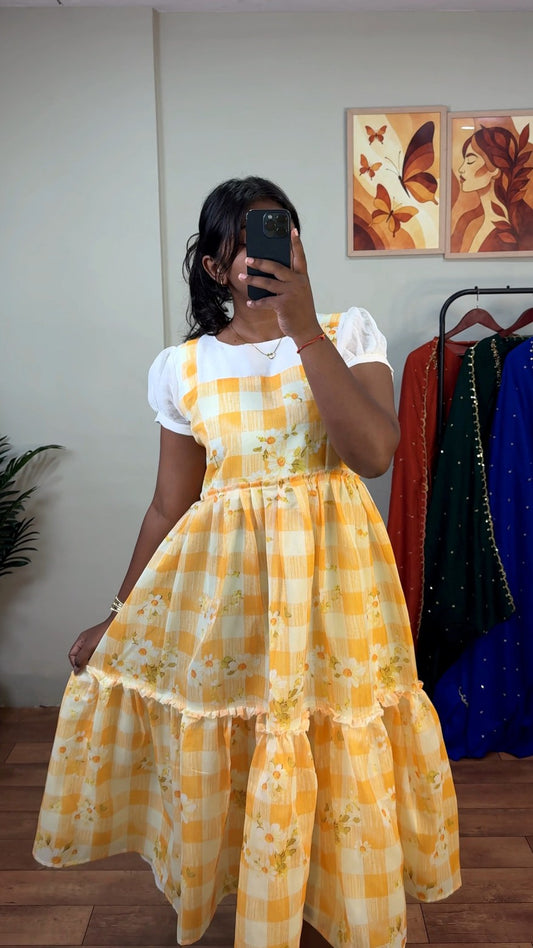 gingham layered outfit