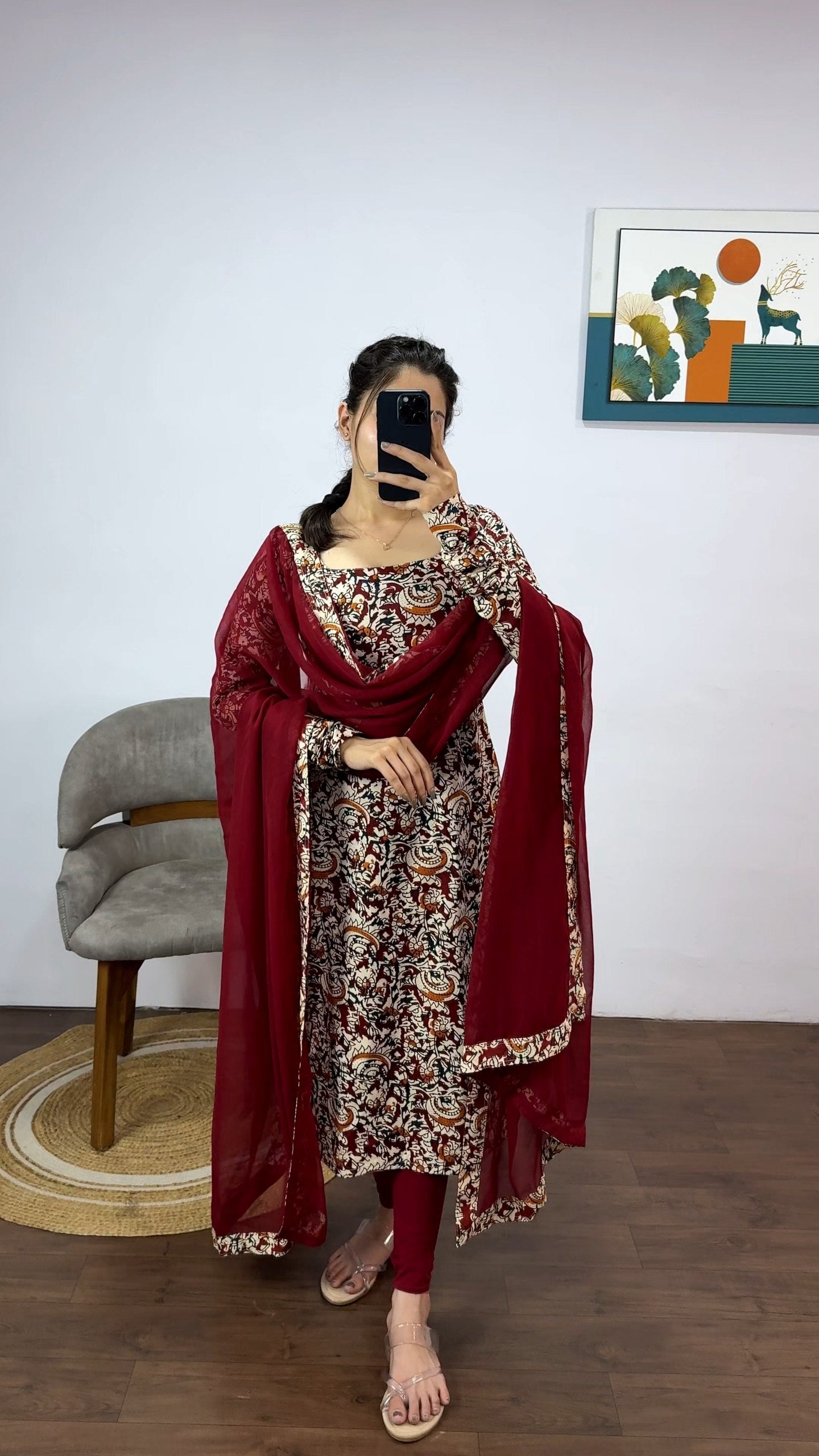 Kalamkari Kurti with Dupatta