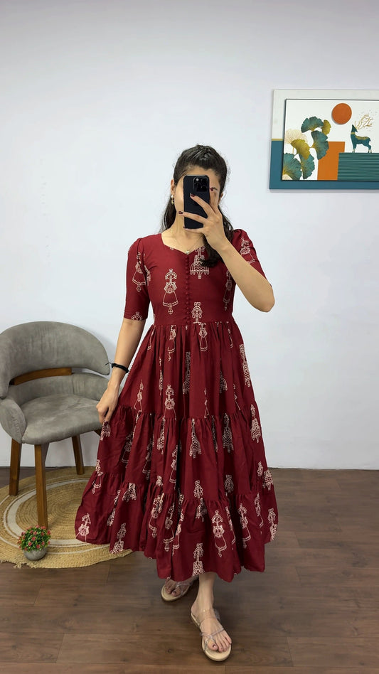 Cotton Doll Print Dresses