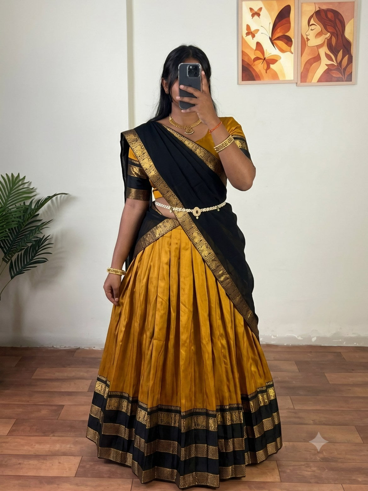 Kanjeevarm silk dhavani set