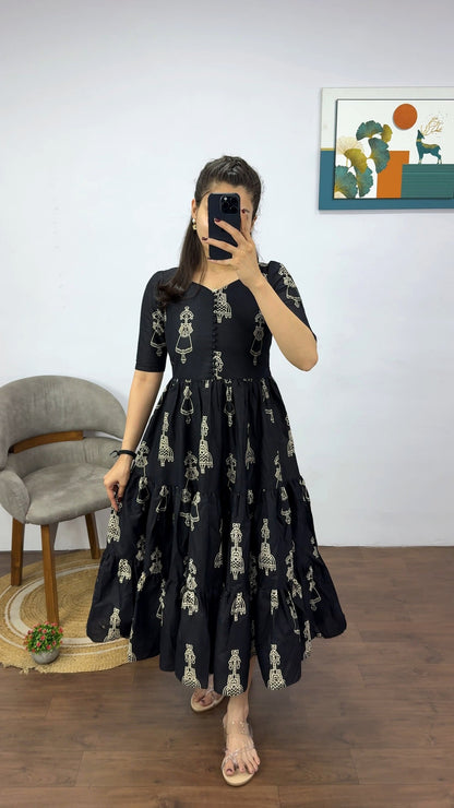 Cotton Doll Print Dresses
