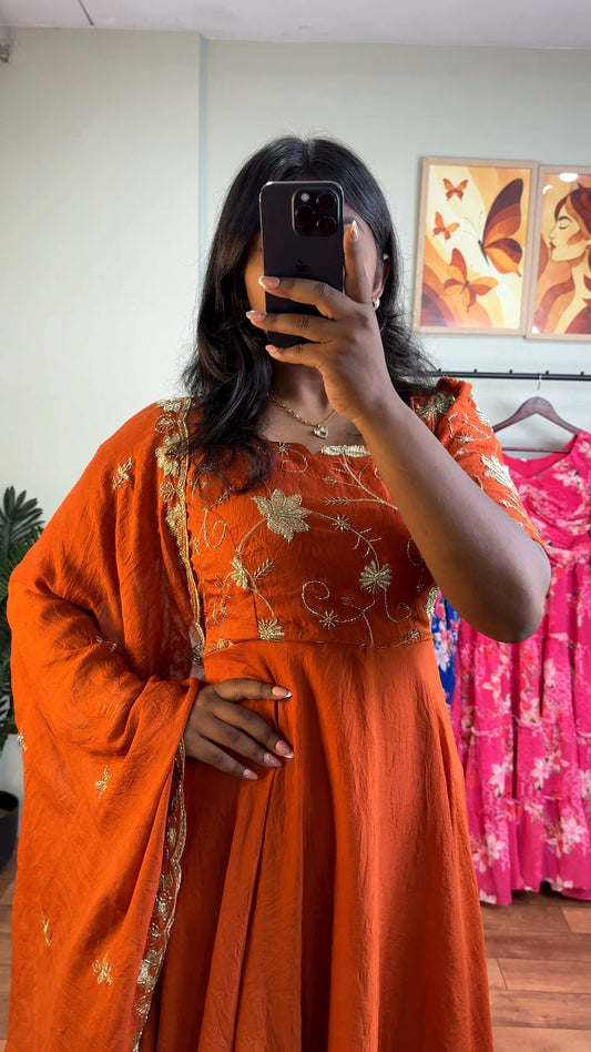 Athiya Rust Anarkali