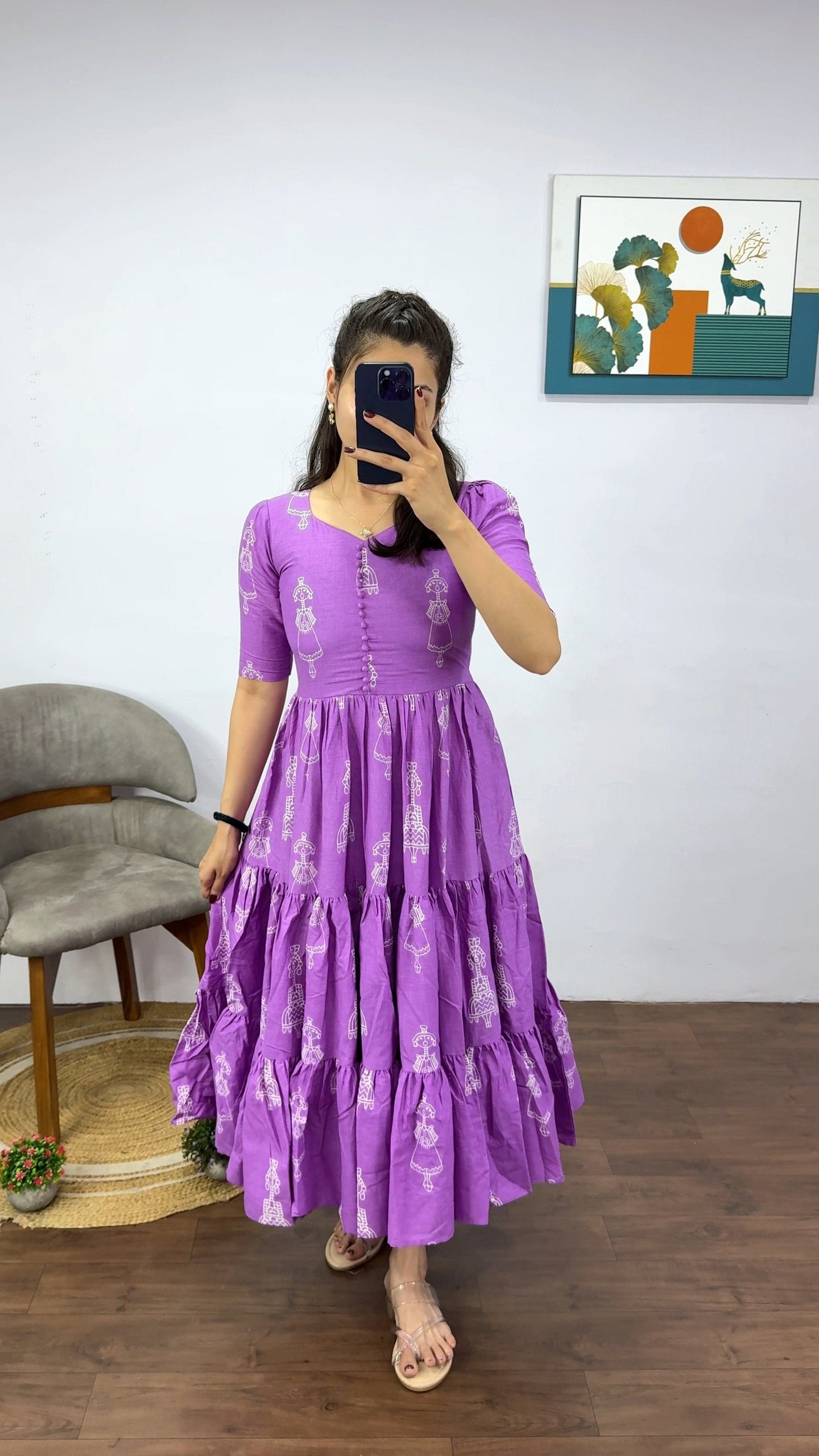Cotton Doll Print Dresses