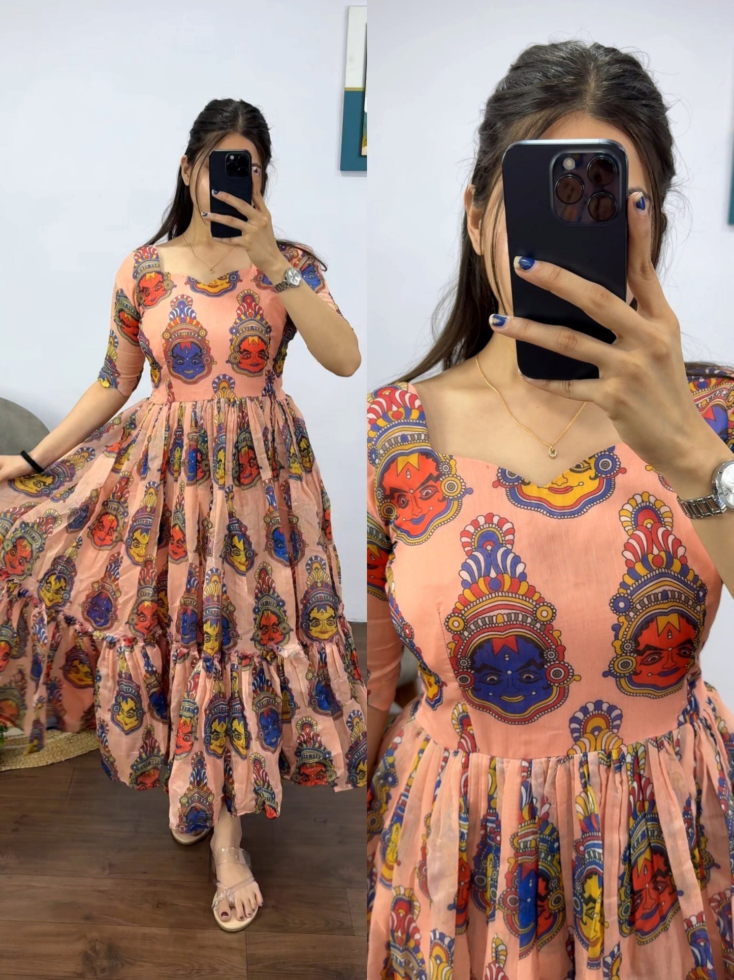 Kalamkari Cotton Frock's.